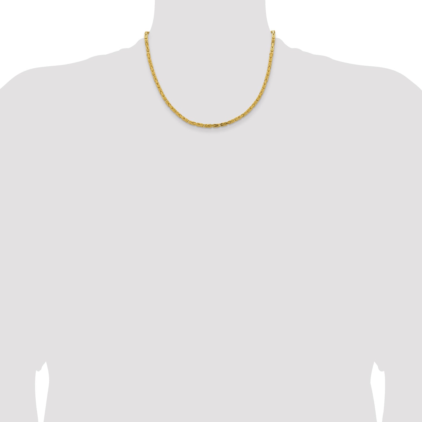 14K 18 inch 3.25mm Byzantine with Lobster Clasp Chain