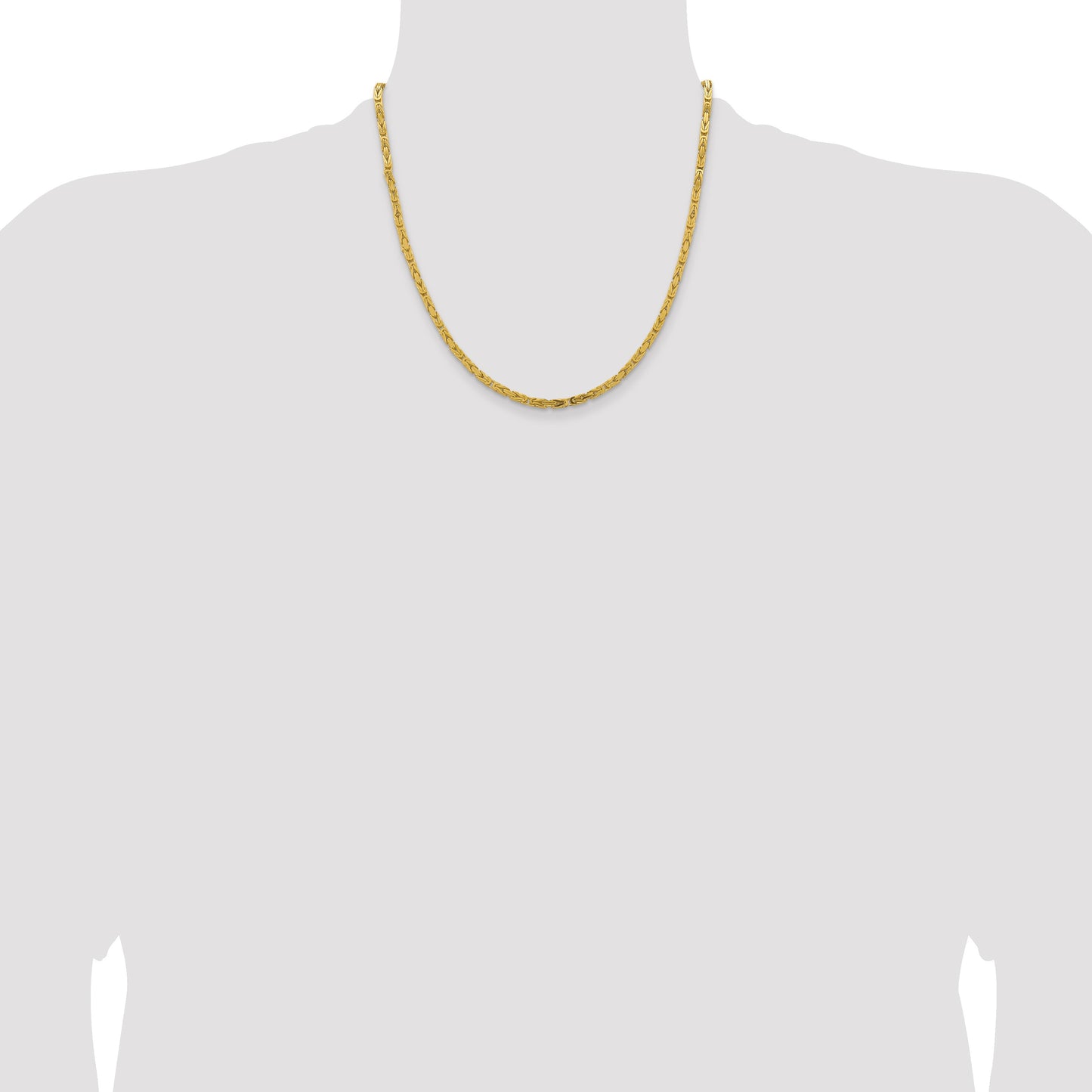 14K 20 inch 3.25mm Byzantine with Lobster Clasp Chain