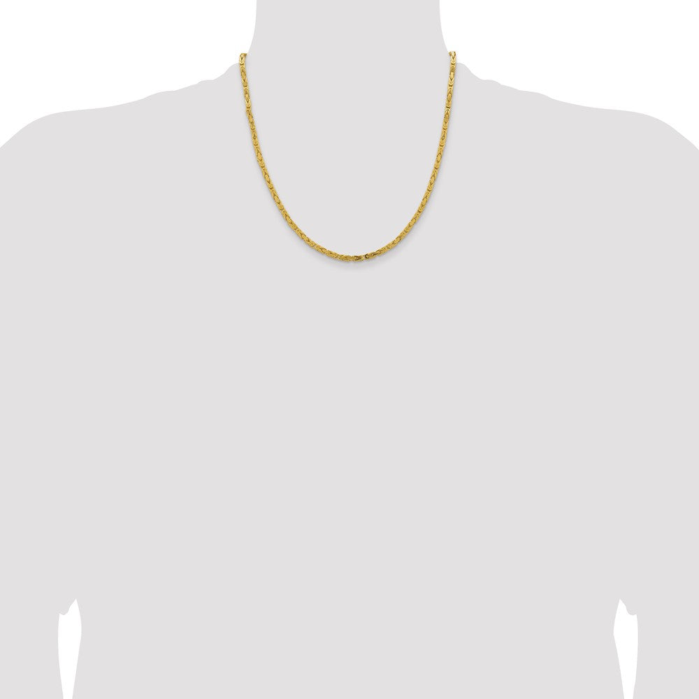 14K 20 inch 3.25mm Byzantine with Lobster Clasp Chain