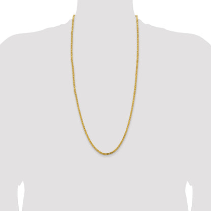 14K 30 inch 3.25mm Byzantine with Lobster Clasp Chain