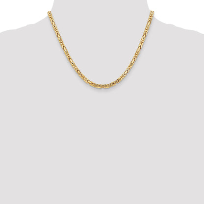 14K 18 inch 4mm Byzantine with Lobster Clasp Chain