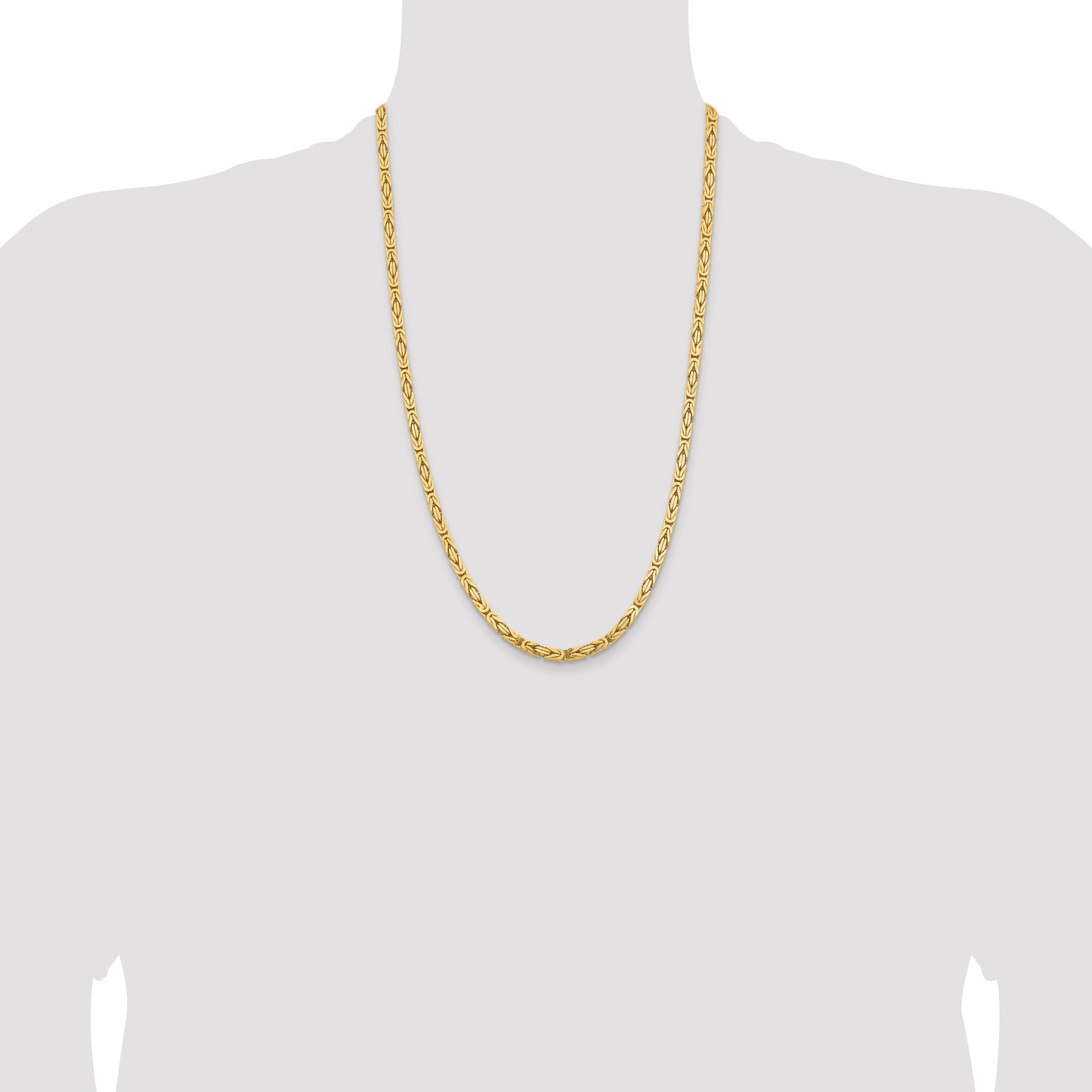 14K 26 inch 4mm Byzantine with Lobster Clasp Chain
