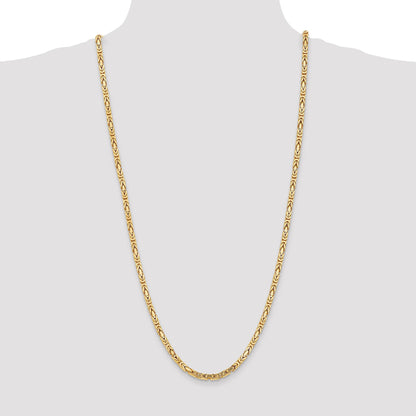 14K 30 inch 4mm Byzantine with Lobster Clasp Chain