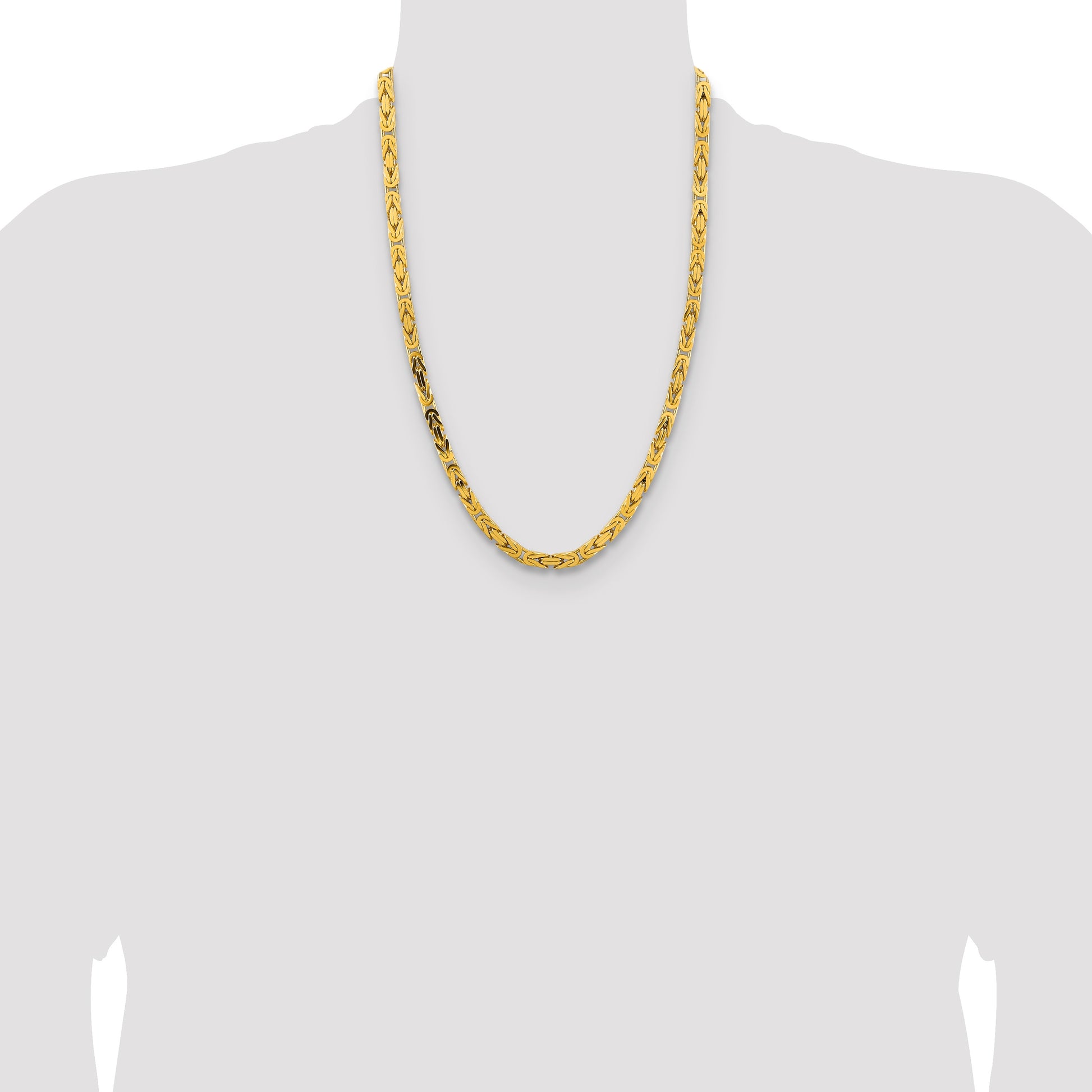 14K 24 inch 5.25mm Byzantine with Lobster Clasp Chain