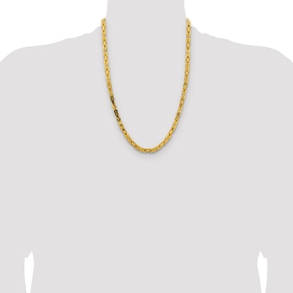 14K 24 inch 5.25mm Byzantine with Lobster Clasp Chain