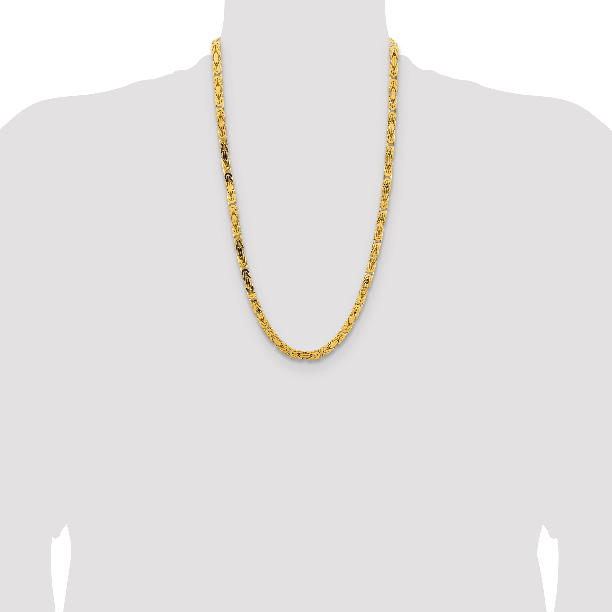 14K 26 inch 5.25mm Byzantine with Lobster Clasp Chain