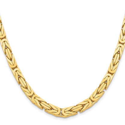 14K 24 inch 6.5mm Byzantine with Lobster Clasp Chain