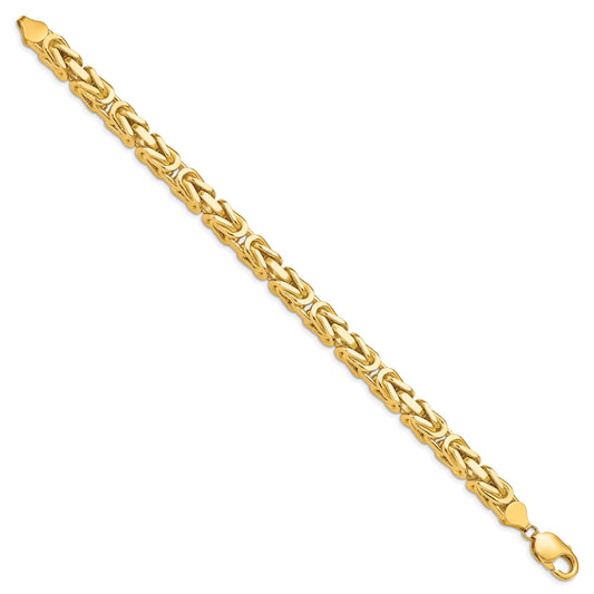 14K 9 inch 6.5mm Byzantine with Lobster Clasp Chain