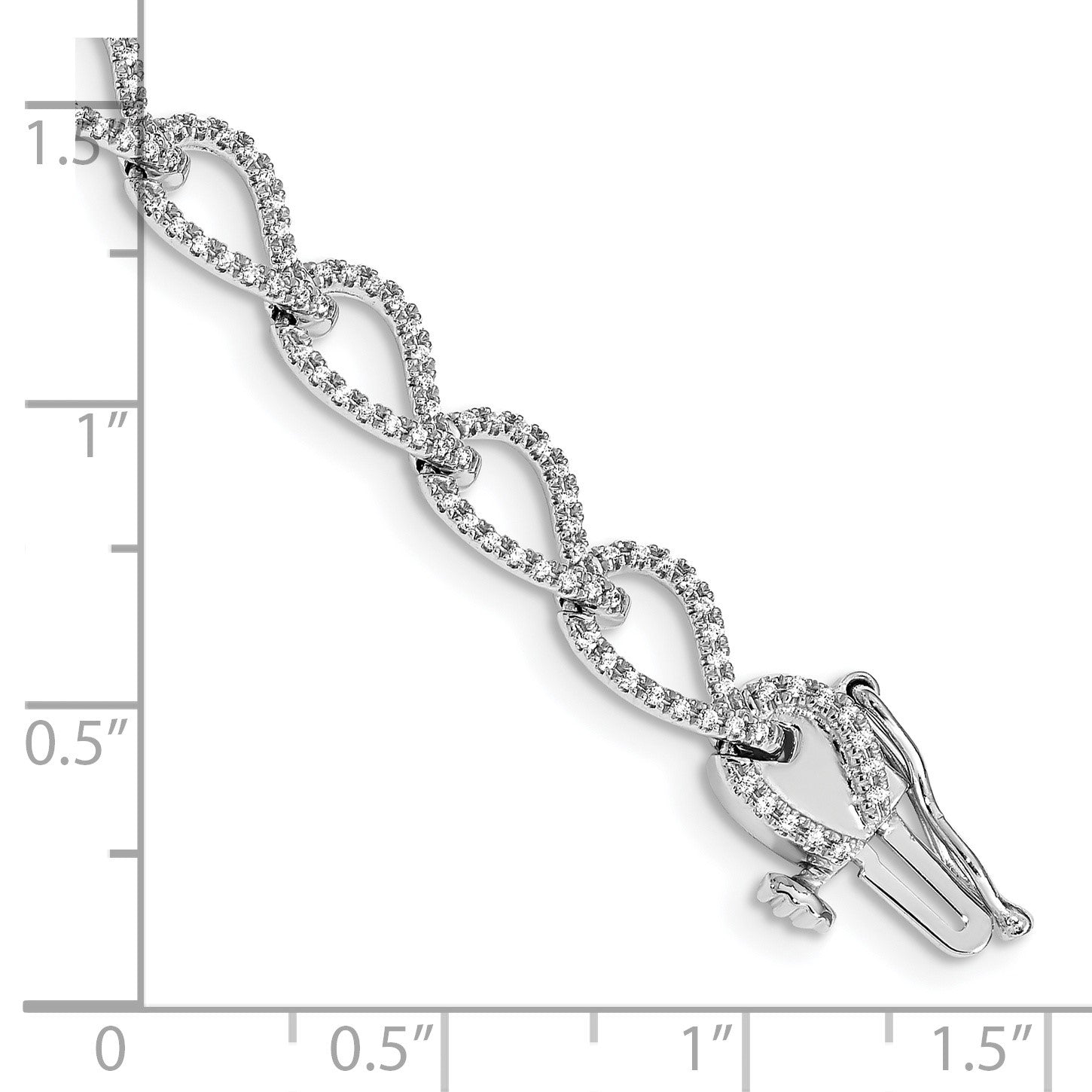 14k White Gold Complete 1 carat Diamond Fancy Link 7 inch Bracelet