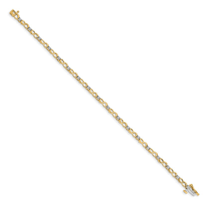 14k Complete 1/6 carat Diamond Figure 8 Link 7 inch Bracelet