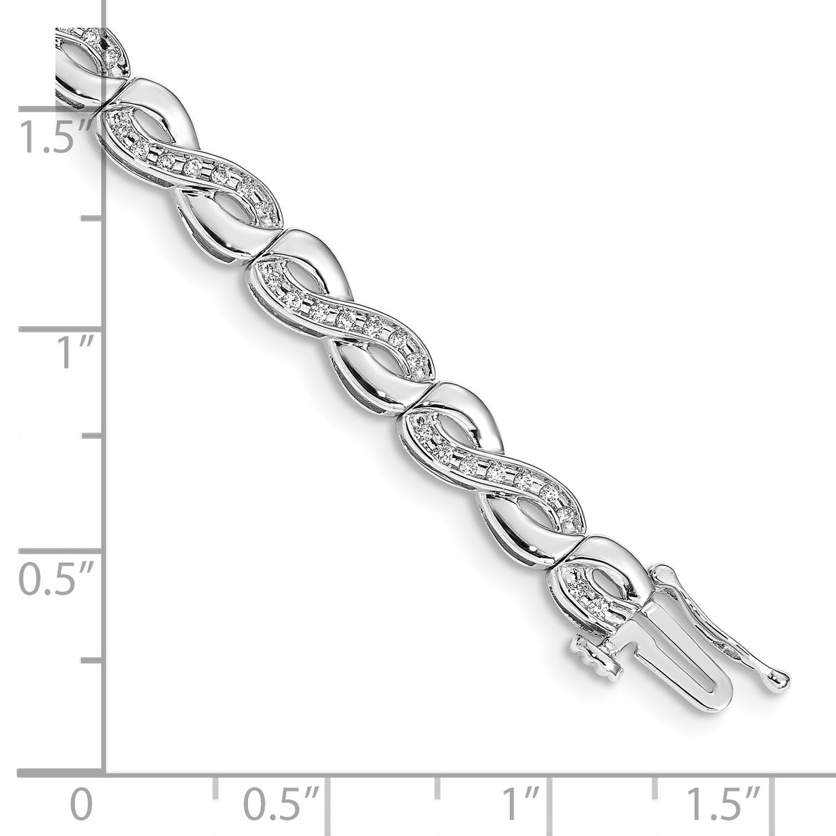 14k White Gold Complete 1/2 carat Diamond Infinity Link 7.5 inch Bracelet