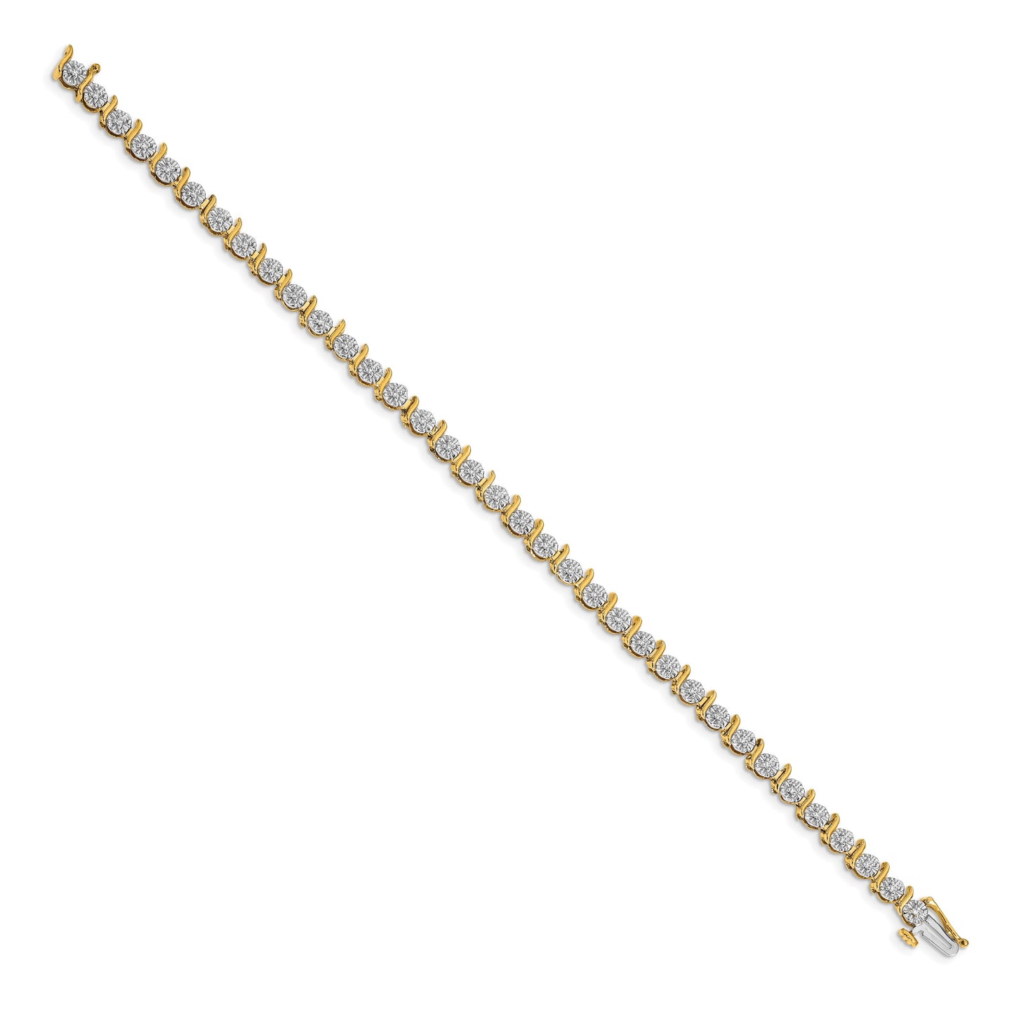 14k Complete 3/8 carat Diamond S-link 7 inch Tennis Bracelet