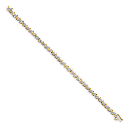 14k Complete 3/8 carat Diamond S-link 7 inch Tennis Bracelet