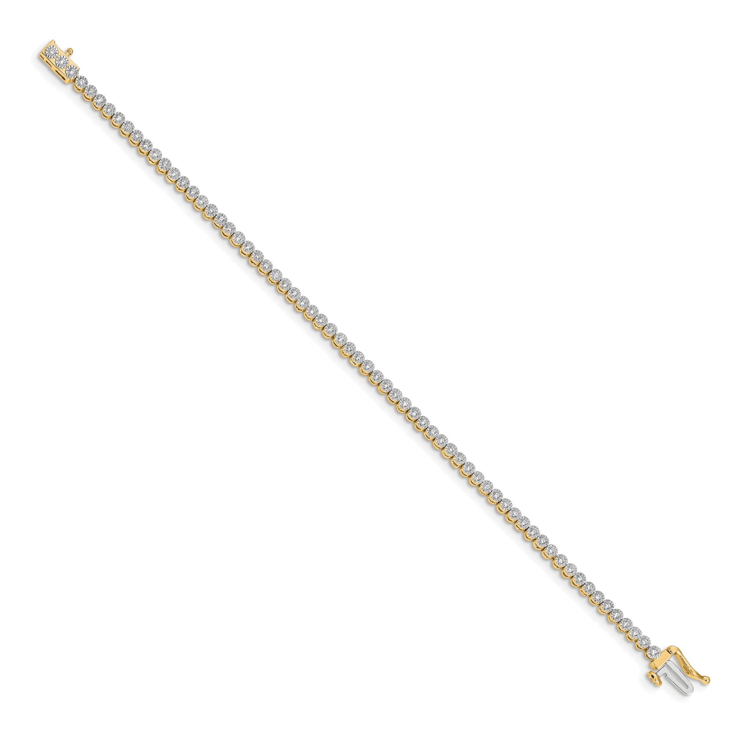 14k Complete 1/2 carat Diamond Illusion Setting 7 inch Tennis Bracelet