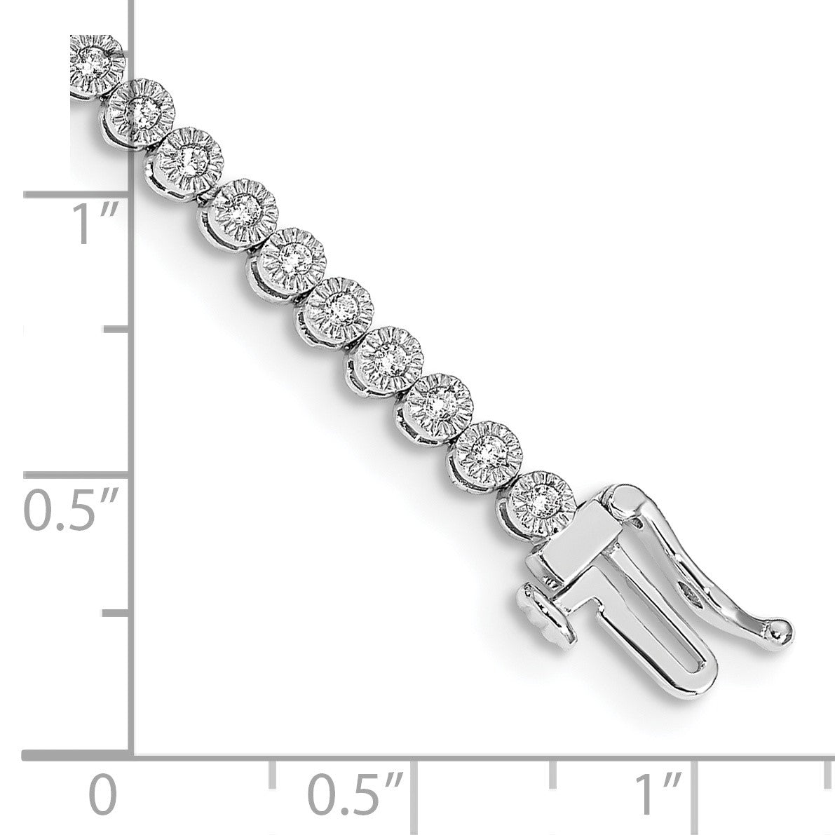 14k White Gold Complete 1 carat Diamond Illusion Setting 7 inch Tennis Bracelet