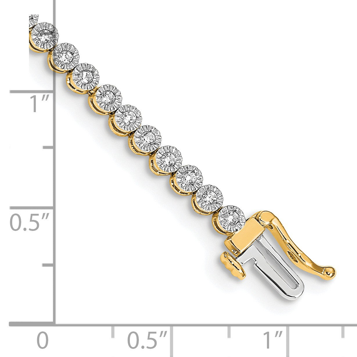 14k Complete 1 carat Diamond Illusion Setting 7 inch Tennis Bracelet