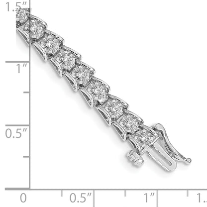 14k White Gold Complete 5/8 carat Diamond Illusion Setting 7 inch Tennis Bracelet