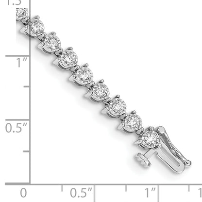 14k White Gold Complete 2 carat Diamond Illusion Setting 7 inch Tennis Bracelet