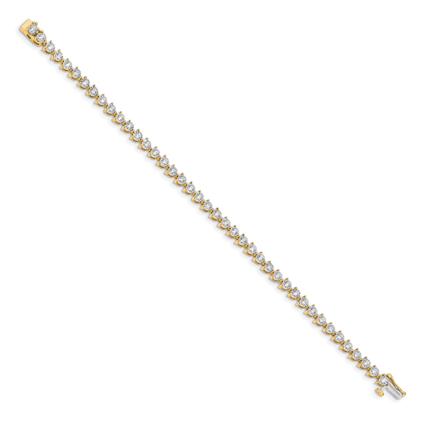 14k Complete 2 carat Diamond Illusion Setting 7 inch Tennis Bracelet