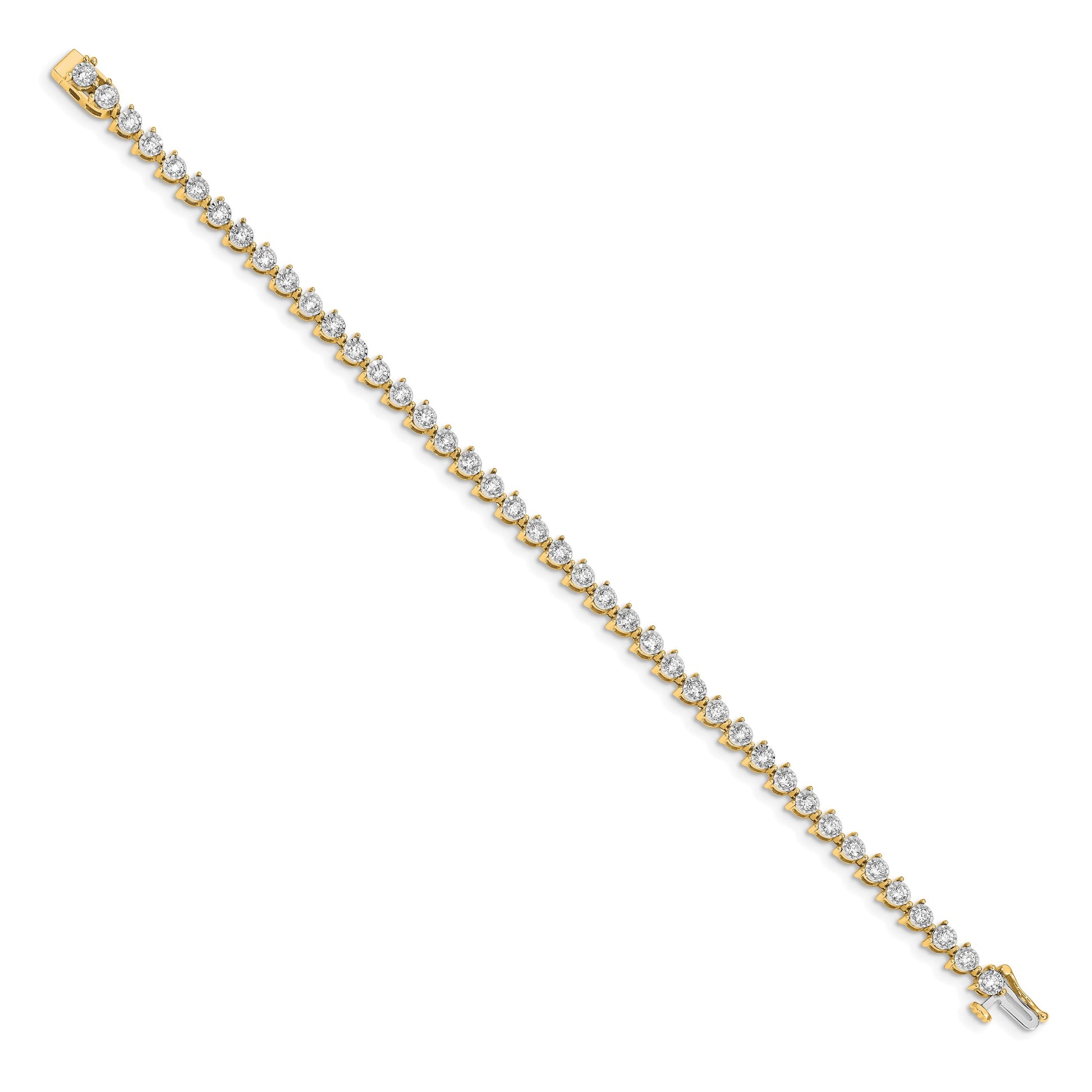 14k Complete 2 carat Diamond Illusion Setting 7 inch Tennis Bracelet