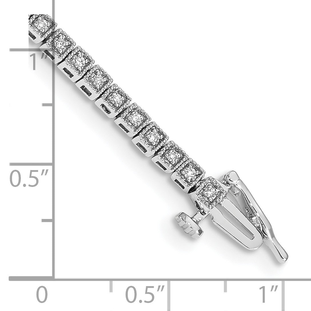 14k White Gold Complete 1/2 carat Diamond 7 inch Tennis Bracelet