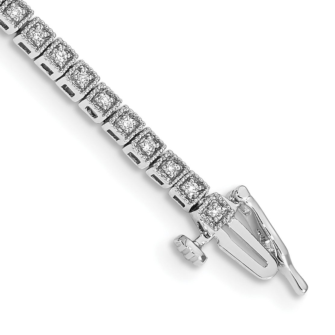 14k White Gold Complete 1/2 carat Diamond 7 inch Tennis Bracelet