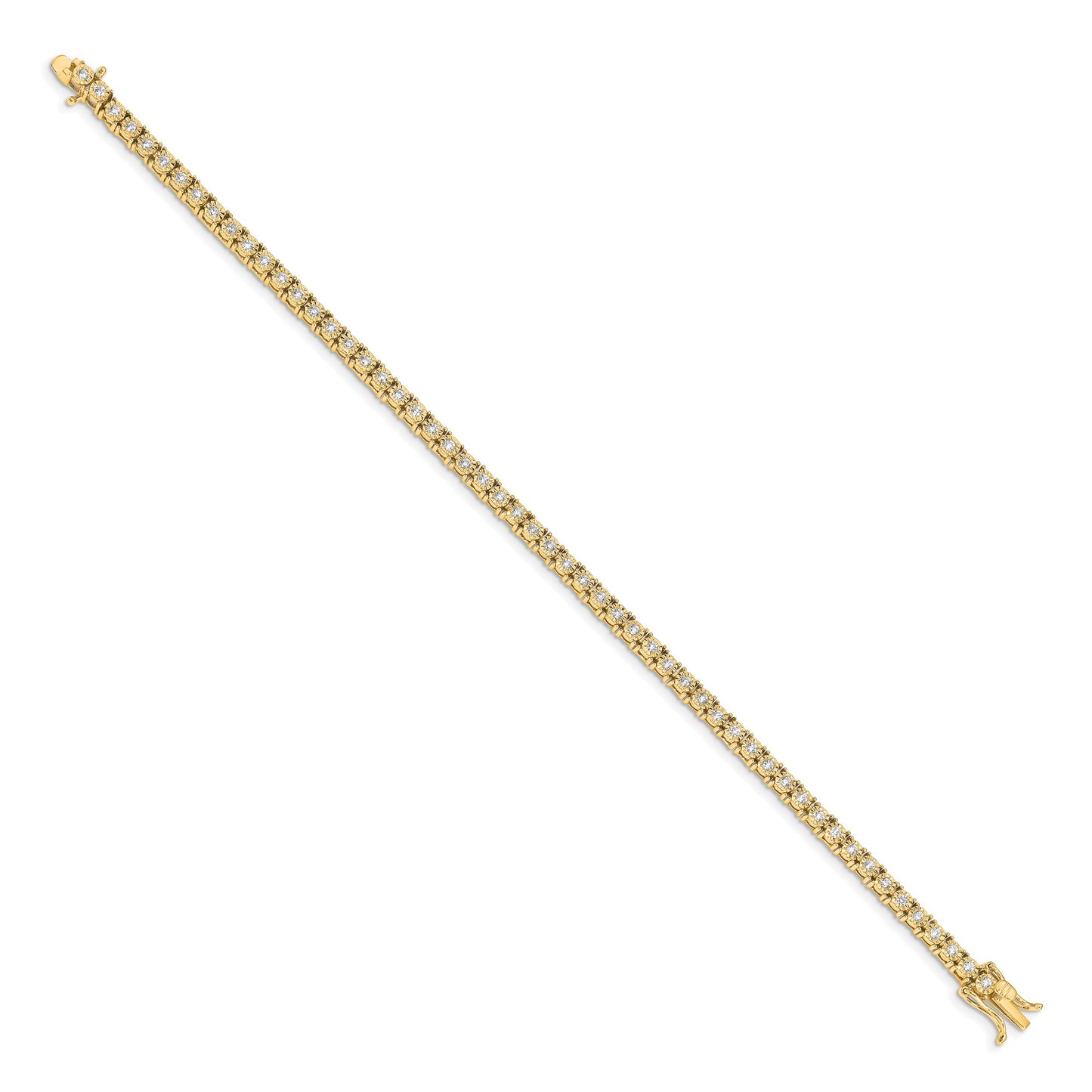 14k Complete 1 carat Diamond Illusion Setting 7 inch Tennis Bracelet