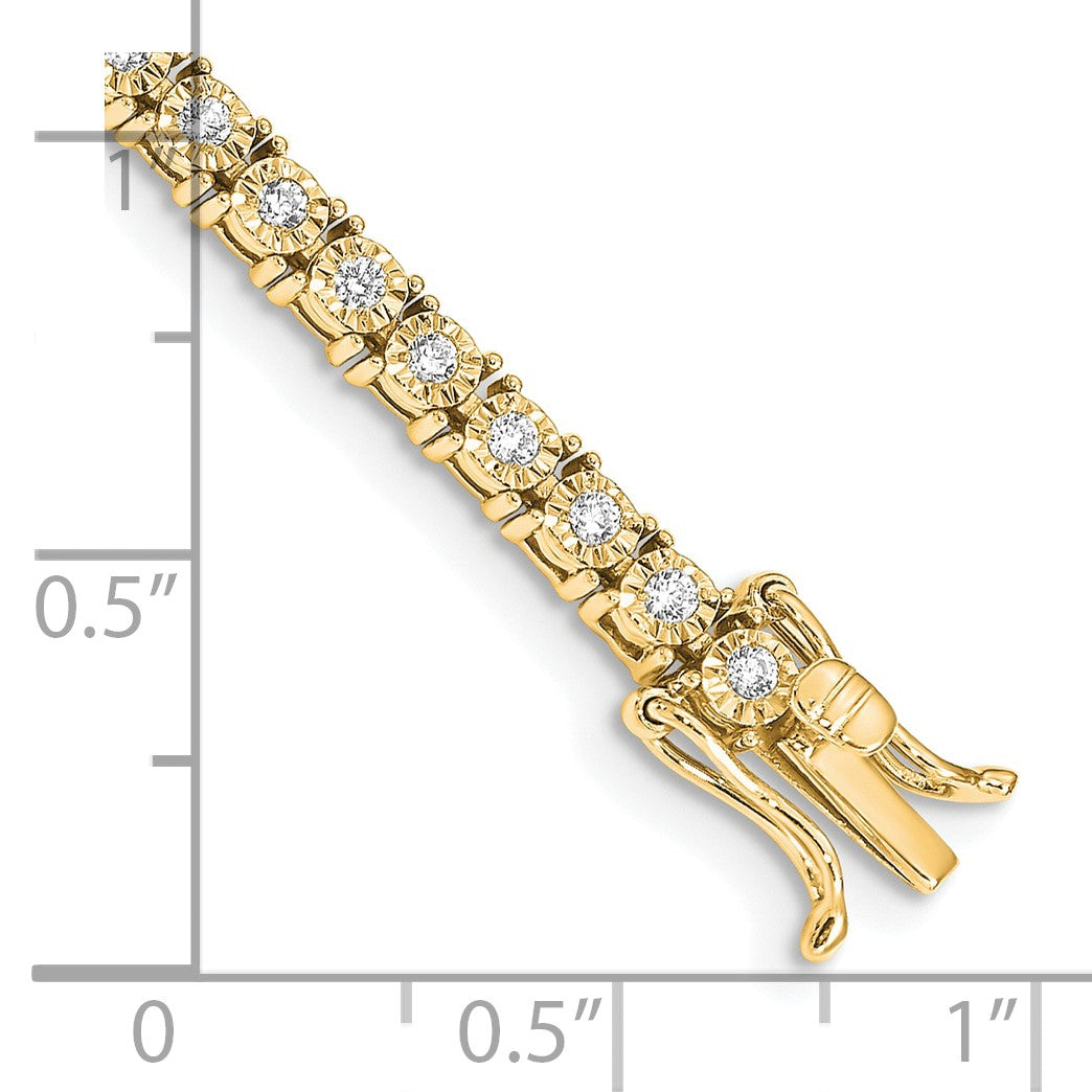 14k Complete 1 carat Diamond Illusion Setting 7 inch Tennis Bracelet