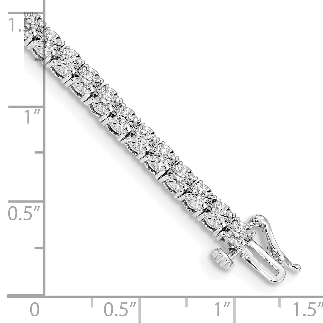 14k White Gold Complete 2 carat Diamond Illusion Setting 7 inch Tennis Bracelet