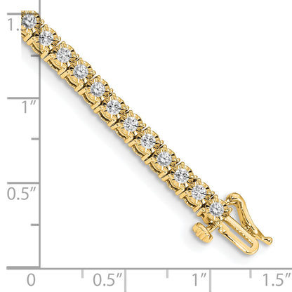 14k Complete 2 carat Diamond Illusion Setting 7 inch Tennis Bracelet