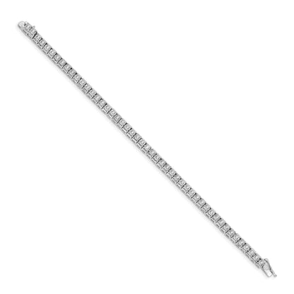 14k White Gold Complete 2 carat Diamond Illusion Setting 7.25 inch Tennis Bracelet