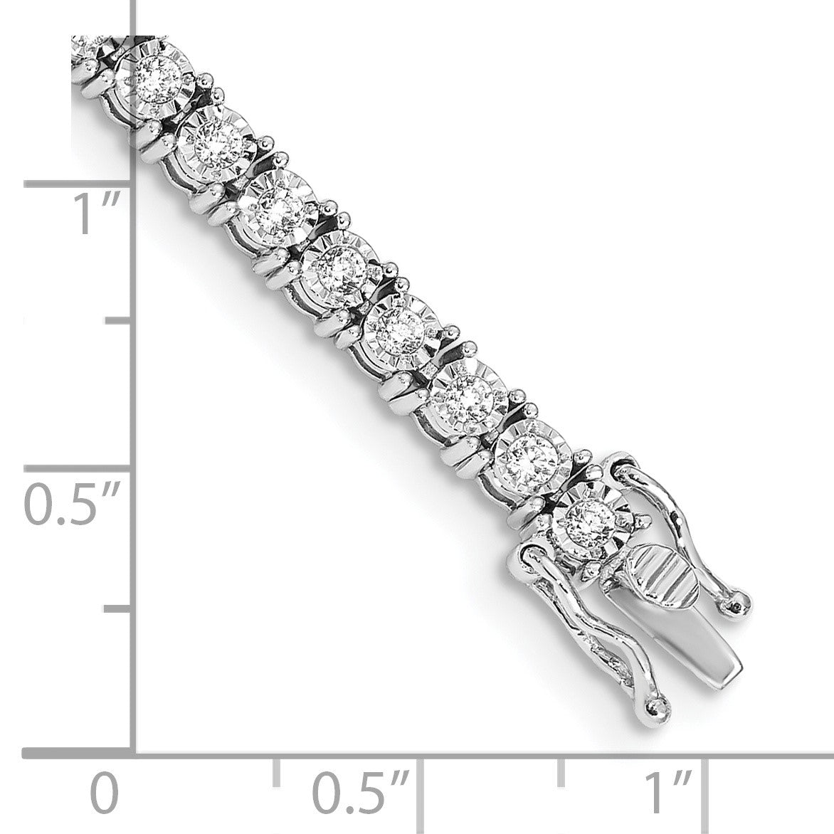 14k White Gold Complete 2 carat Diamond Illusion Setting 7.5 inch Tennis Bracelet