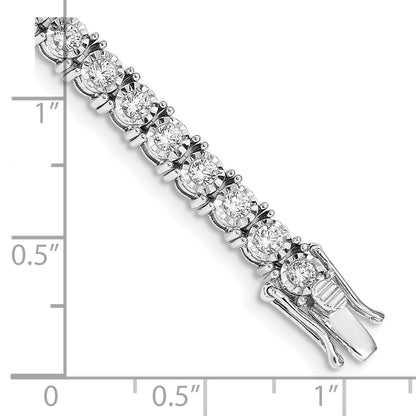 14k White Gold Complete 4 carat Diamond Illusion Setting 7.5 inch Tennis Bracelet