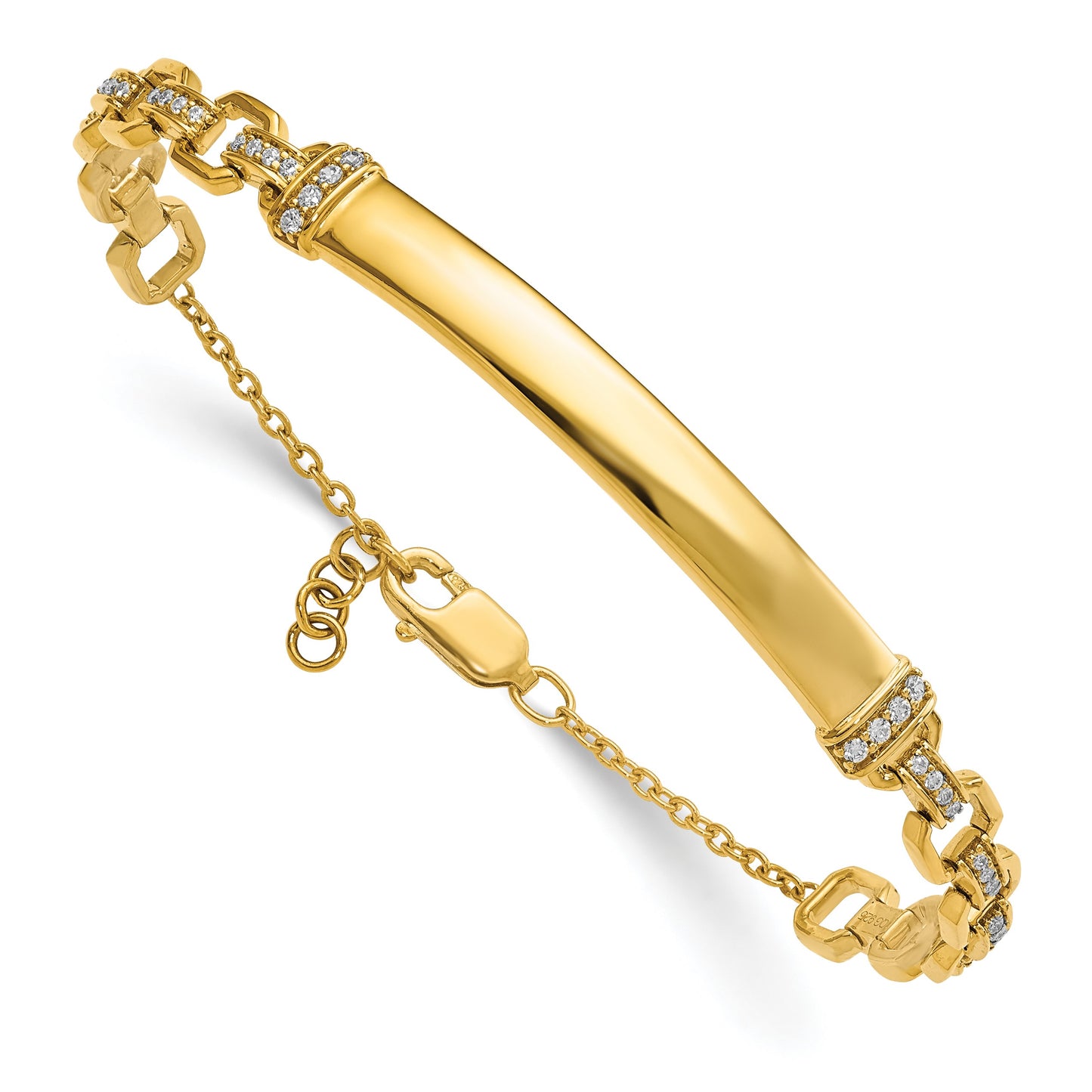 14k Complete 1/4 carat Diamond 7 inch ID Bracelet with 0.5 inch Extender
