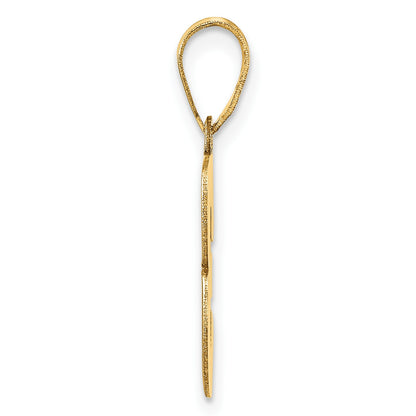 14k Polished Block Number 3 Pendant