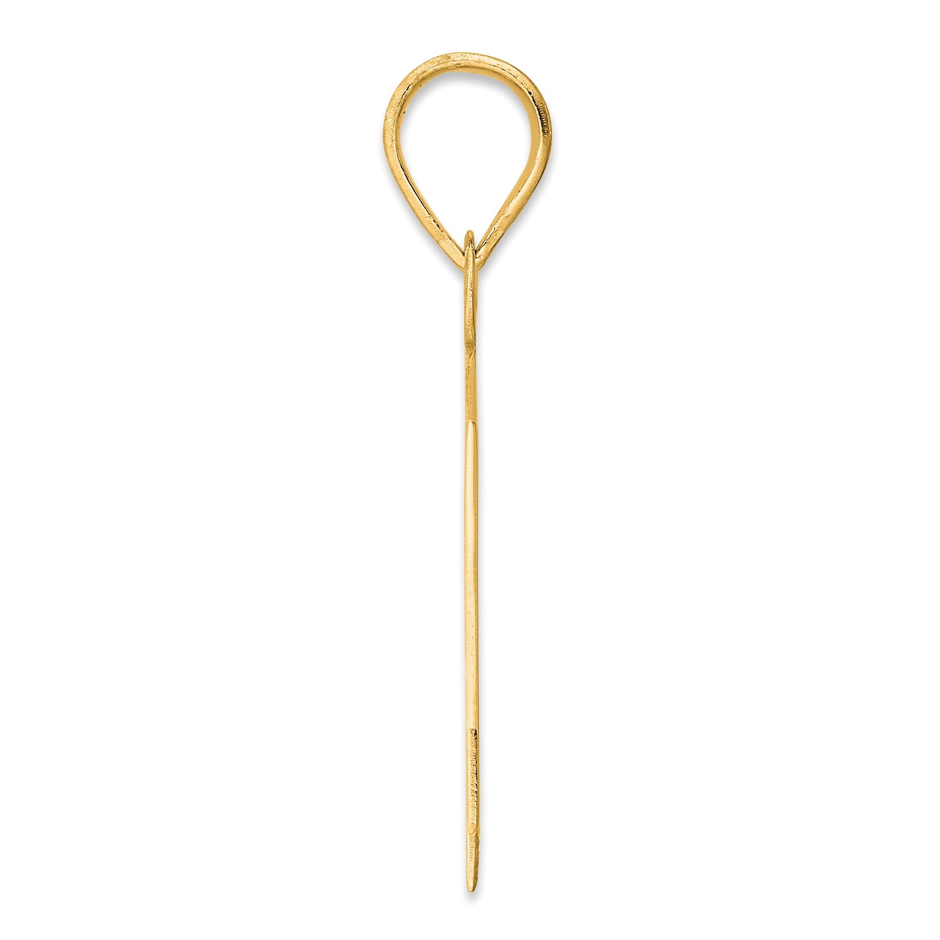 14k Polished Block Number 44 Pendant