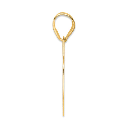 14k Polished Block Number 55 Pendant