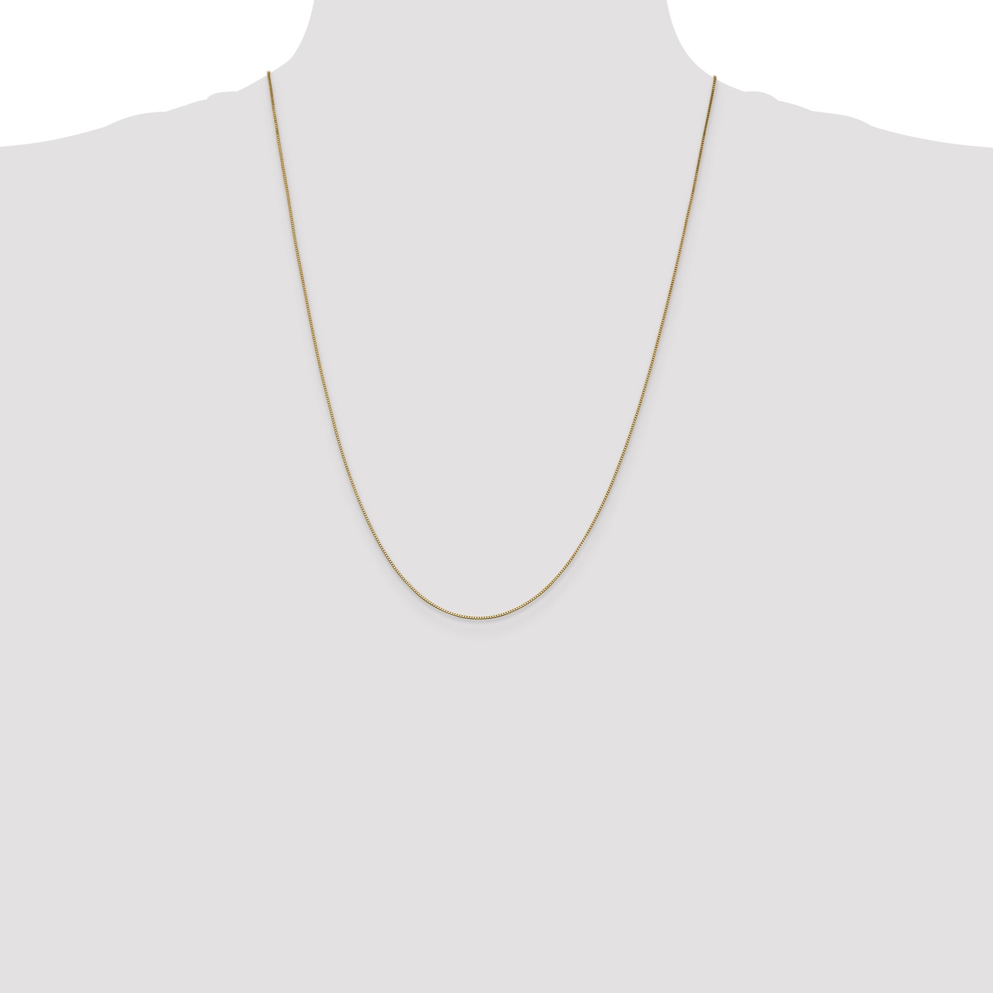 14K 24 inch .7mm Box with Lobster Clasp Chain