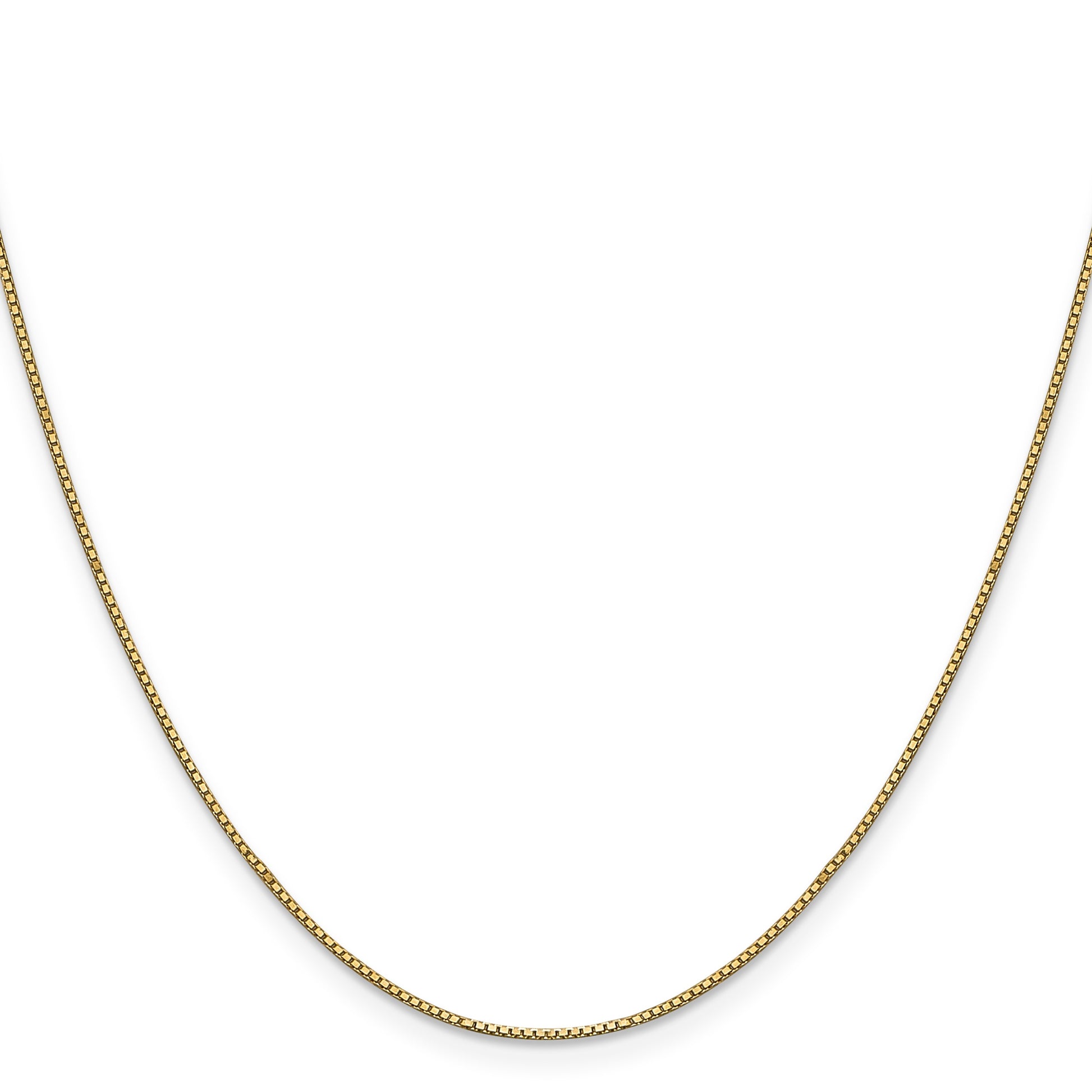 14K 30 inch .9mm Box with Lobster Clasp Chain