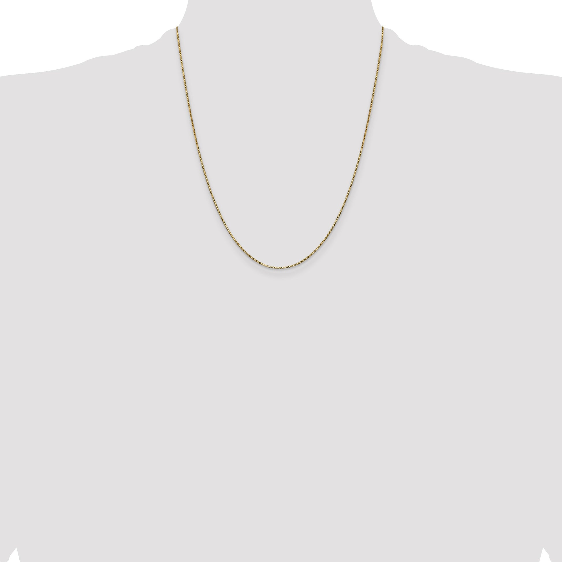 14K 22 inch .9mm Box with Lobster Clasp Chain