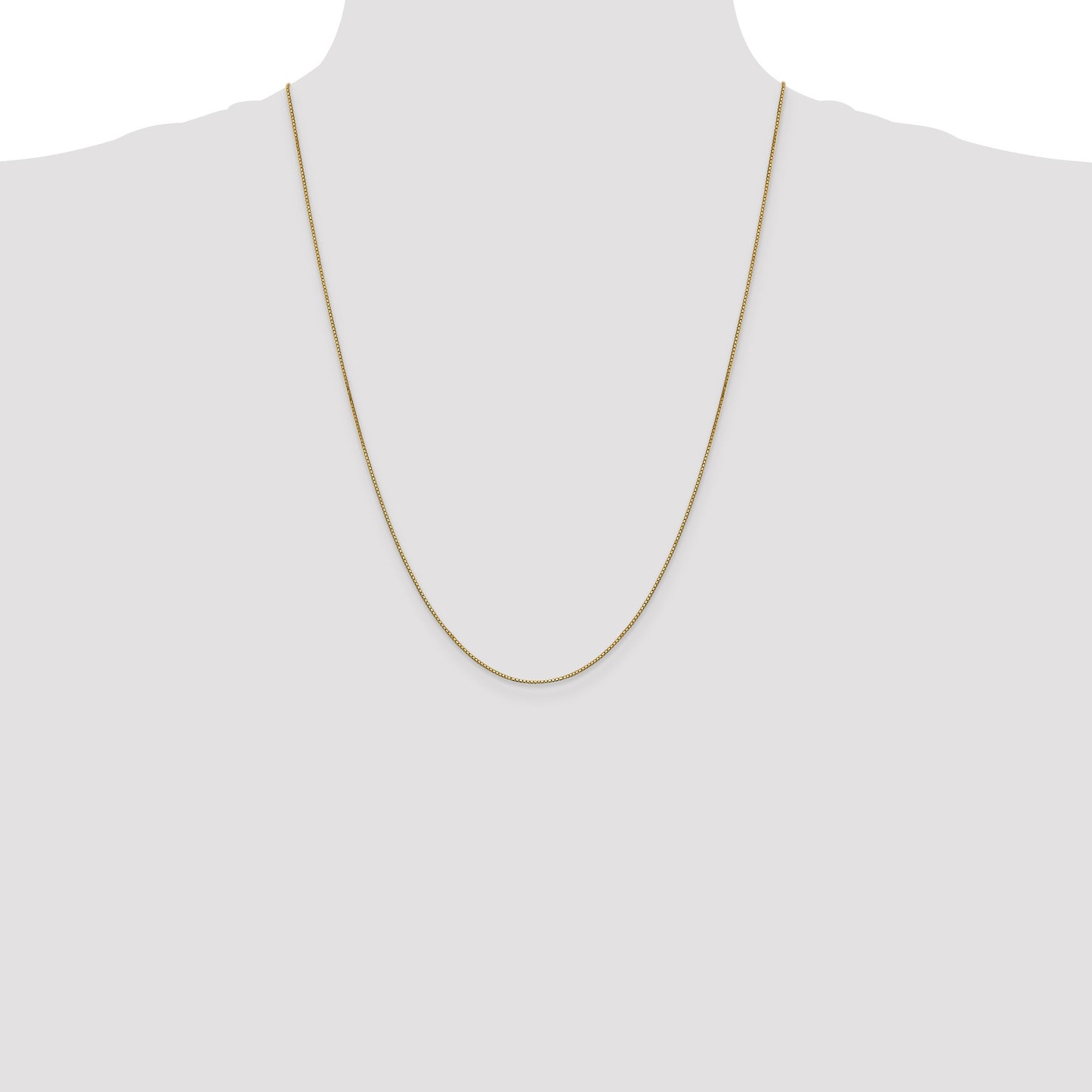 14K 24 inch .9mm Box with Lobster Clasp Chain