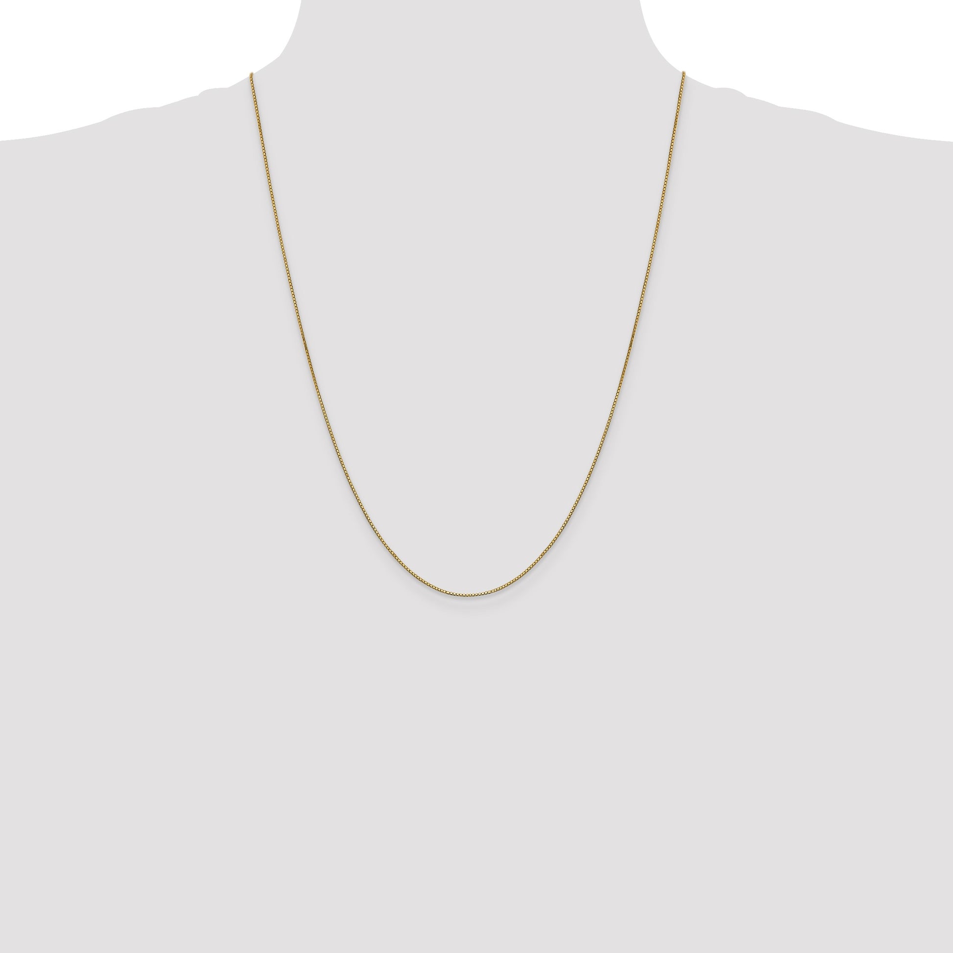 14K 24 inch .9mm Box with Lobster Clasp Chain