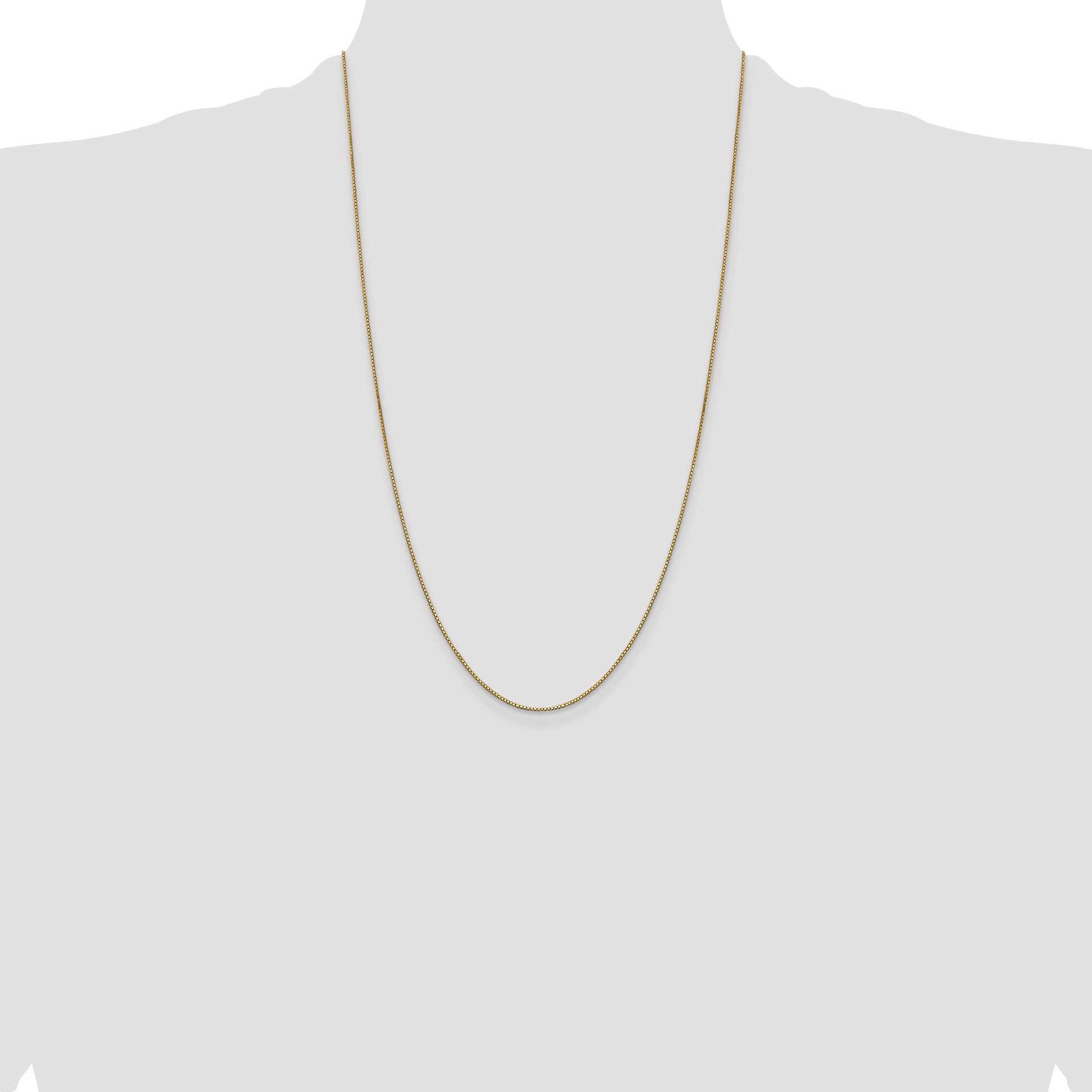 14K 26 inch .9mm Box with Lobster Clasp Chain