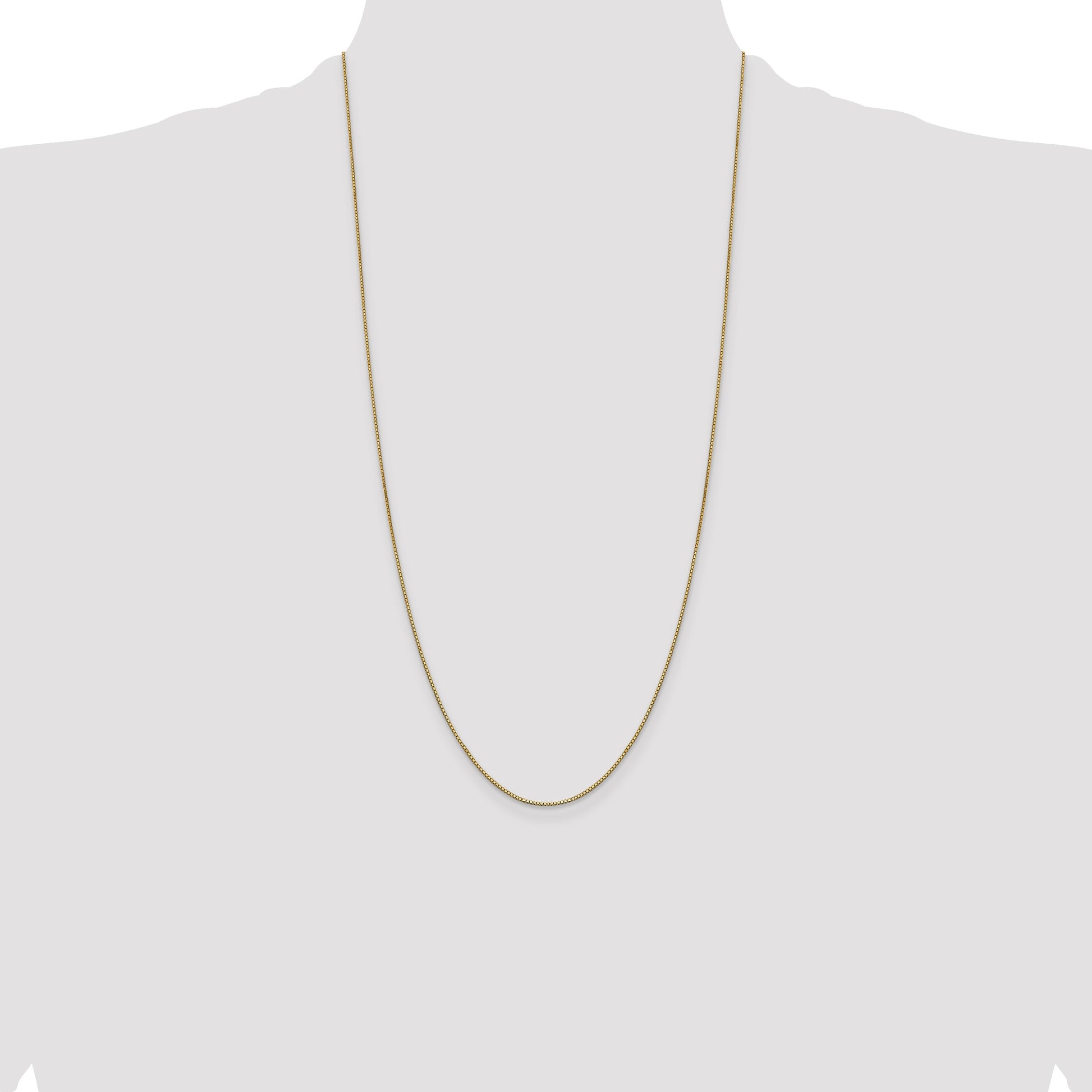 14K 28 inch .9mm Box with Lobster Clasp Chain