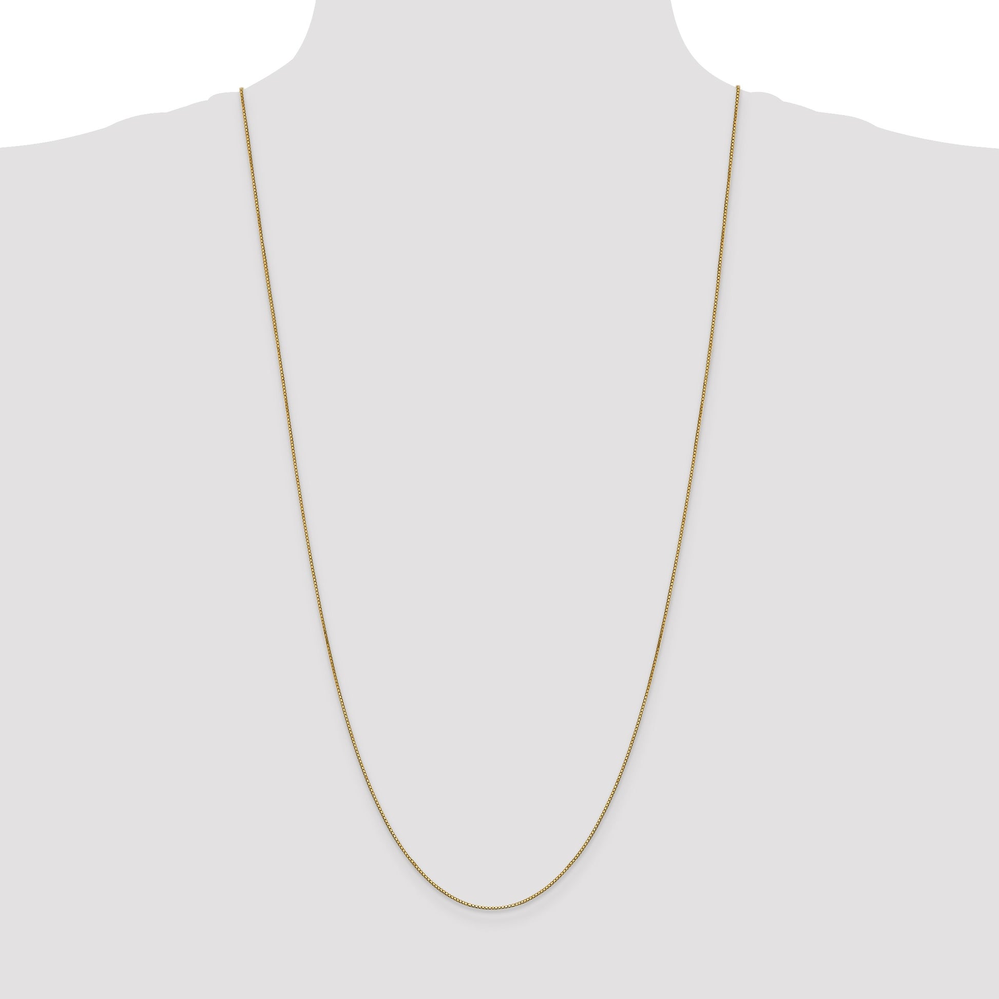 14K 30 inch .9mm Box with Lobster Clasp Chain