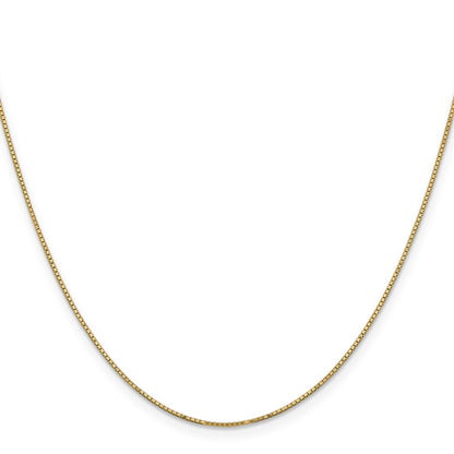 14K 26 inch .9mm Box with Spring Ring Clasp Chain
