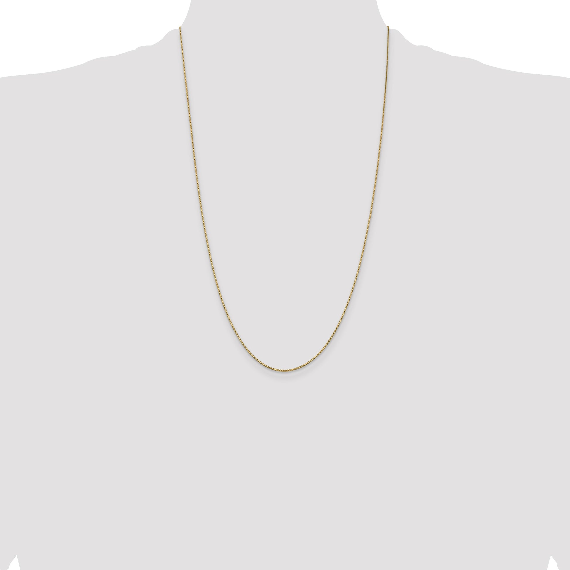 14K 26 inch .9mm Box with Spring Ring Clasp Chain