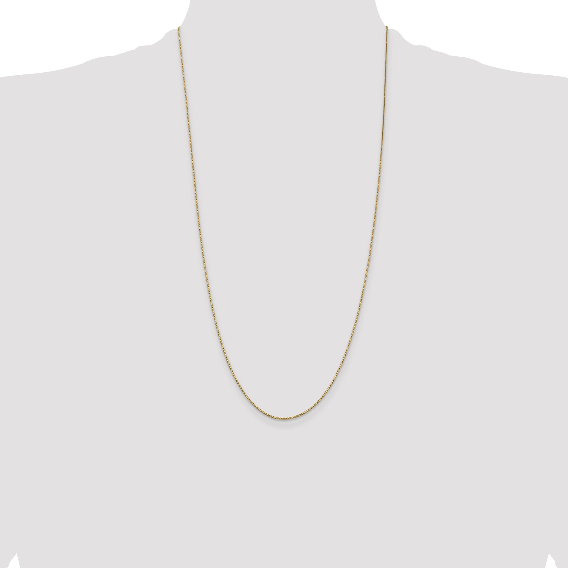 14K 28 inch .9mm Box with Spring Ring Clasp Chain