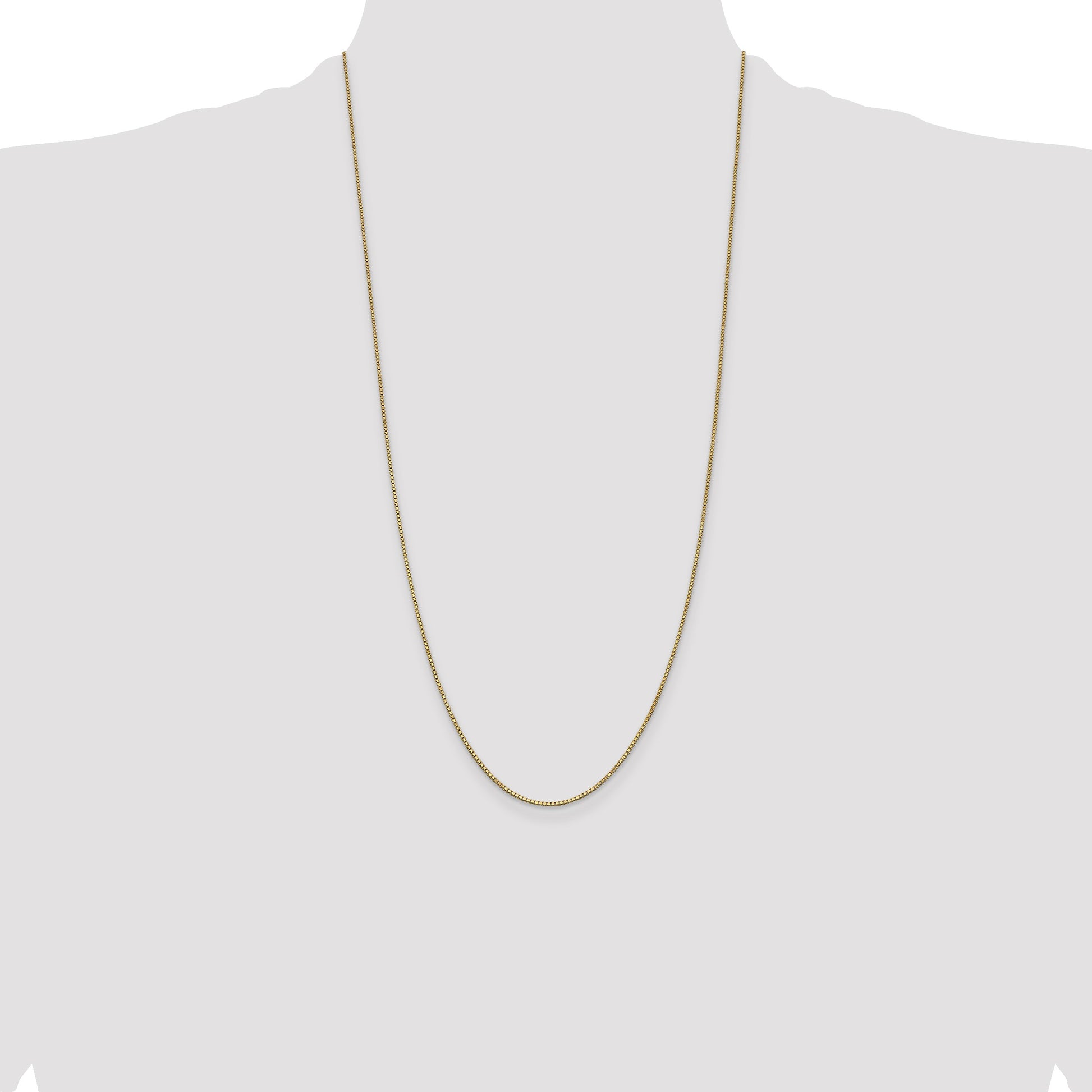 14K 28 inch 1mm Box with Lobster Clasp Chain