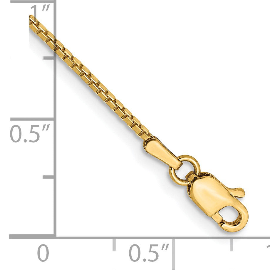 14K 7 inch 1.05mm Box with Lobster Clasp Bracelet